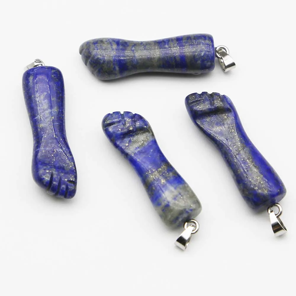 Natural Semi Precious Stone Crystal Agate Carved Fist Arm Pendant Necklace Charms Jewelry Making Gift Accessories Wholesale12Pcs