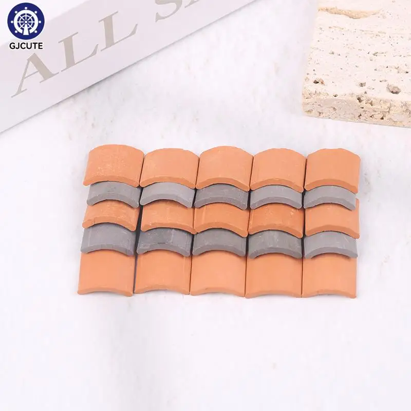 1/16 Dollhouse Miniature Wall Bricks Roof Tiles Building Set For Dollhouses Kitchen Garden Living Room Life Scene Decor Props 5
