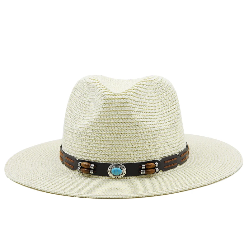 Large Size Panama Hats Lady Beach Parent-child Wide Brim Straw Hat Man Summer Sun Cap Plus Size Fedora Hat 54cm 56-58cm 59-61cm 2