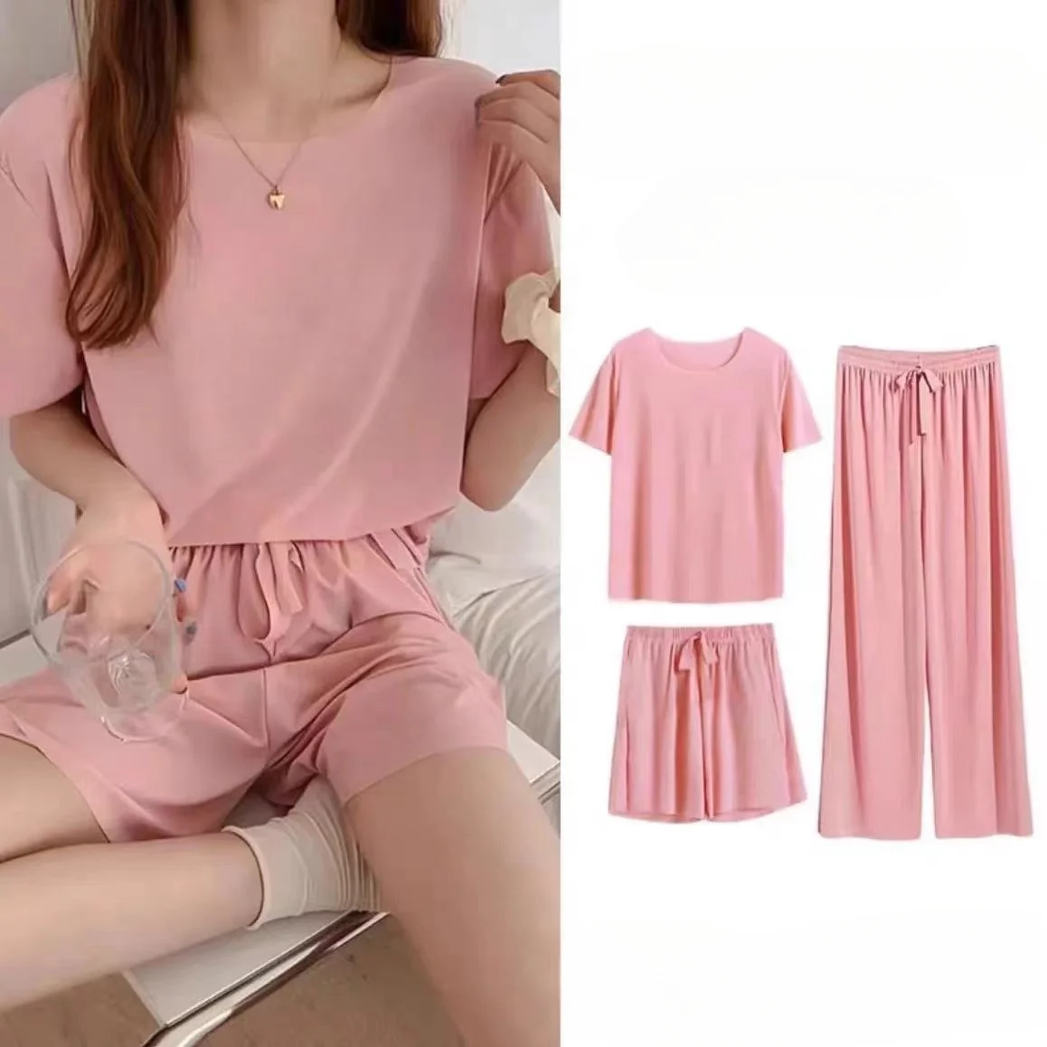 Women Velvet Pajama Set Fleecing Warm Loose Top And Elastic Waist Pants Home Casual Warm Woolen Suit Women 2023 Autumn Winter 6