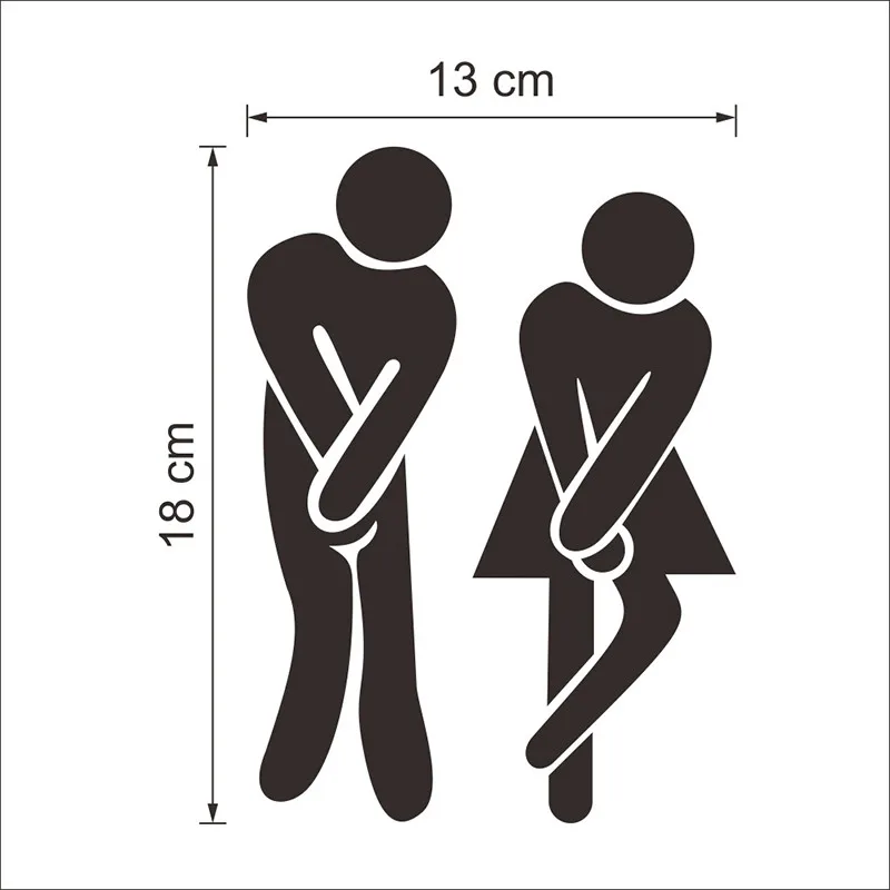 WC Toilet Entrance Sign Door Stickers For Public Place Home Decoration Creative Pattern Wall Decals Diy Funny Vinyl Mural Art