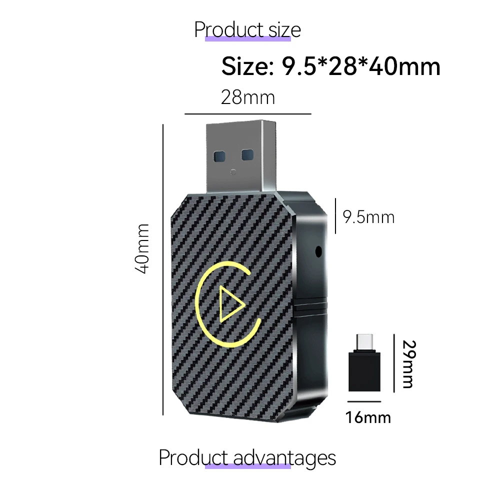 Wired To Wireless Carplay 2IN1 Car AI Box Plug & Play Smart Dongle Android Auto WiFi 5.0GHz Bluetooth 5.0 Mini Adapter bluetooth audio adapter bluetooth mp3 receiver bluetooth music player car audio converter