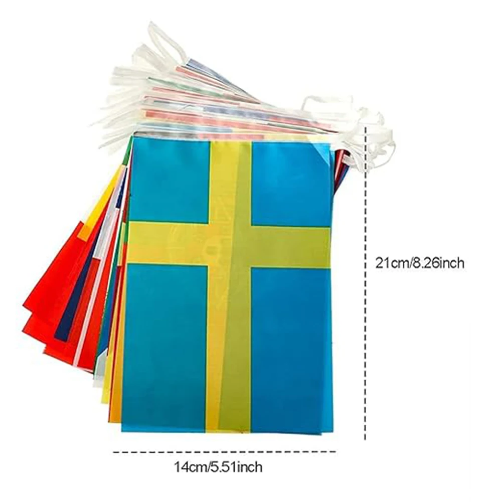 Euro 2024 Top 24 String Flags Decorative Football Event Garlands Hanging Flags Household Wall Decorations For Indoor Outdoor