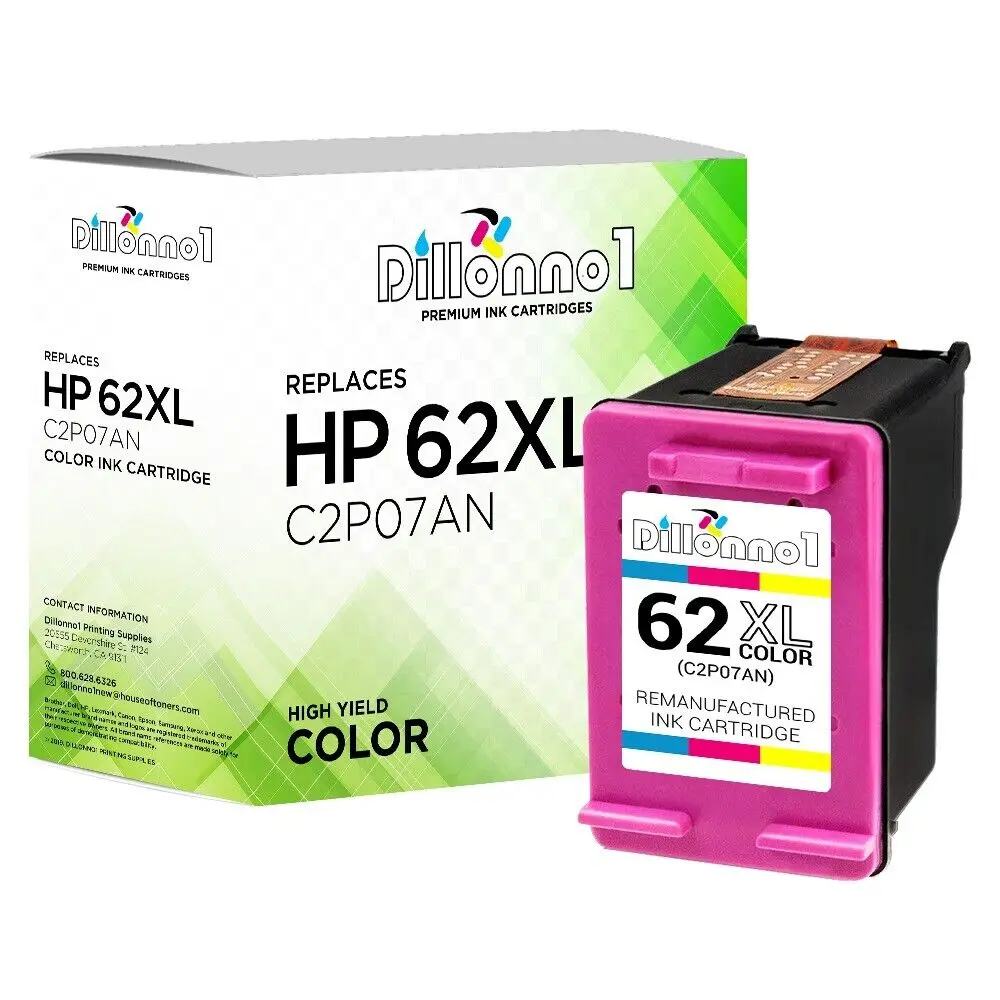 Cartuccia Di Inchiostro A Colori Hp 62Xl Rigenerata Per Envy 5640 5642 5643 5644