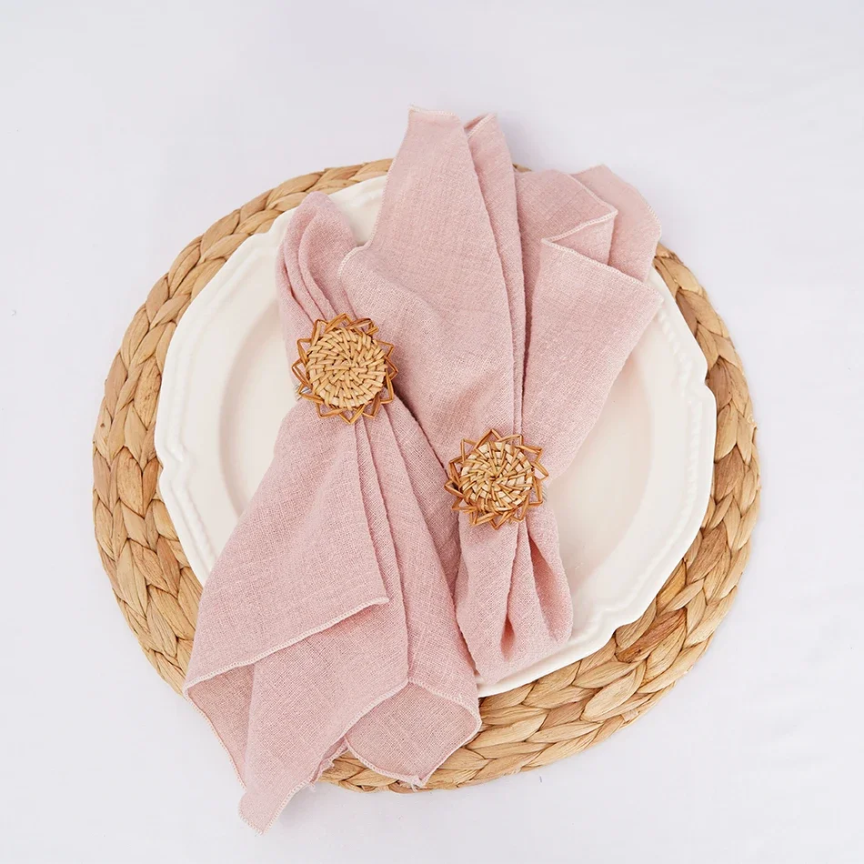 

50PCS Wholesale Green Gauze Cotton Sewing Table Napkins ,40x40cm Reusable Cloth Napkins,For Birthday Party Wedding Decor
