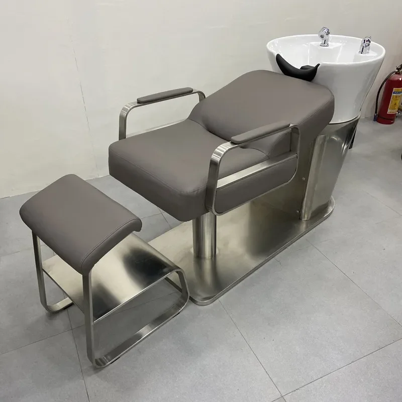 Water Circulation Shampoo Chair Salon Bed Grey Washing Shampoo Chair Thai Simples Reclining Lit Lavage De Cheveux Furniture
