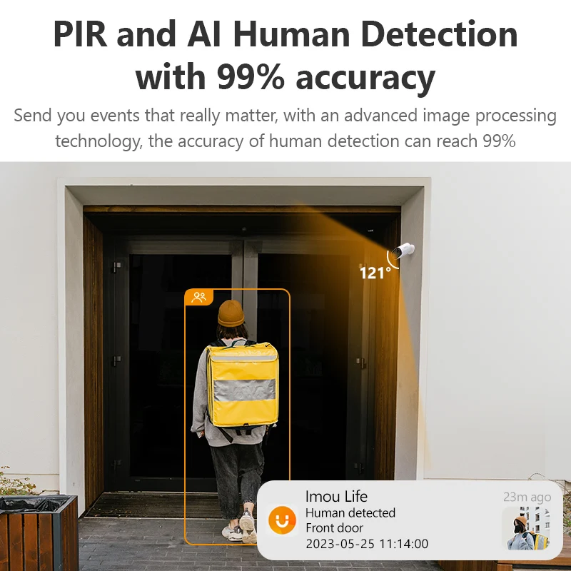 IMOU Cell Go Full Color Rechargeable Camera Wi-Fi feature Outdoor Surveillance Cameras PIR Human Detection IP65