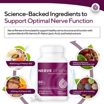 Nerve Renew Advanced Nerve Support - with R-Alpha Lipoic Acid & Vitamin B Complex - Antioxidant 2