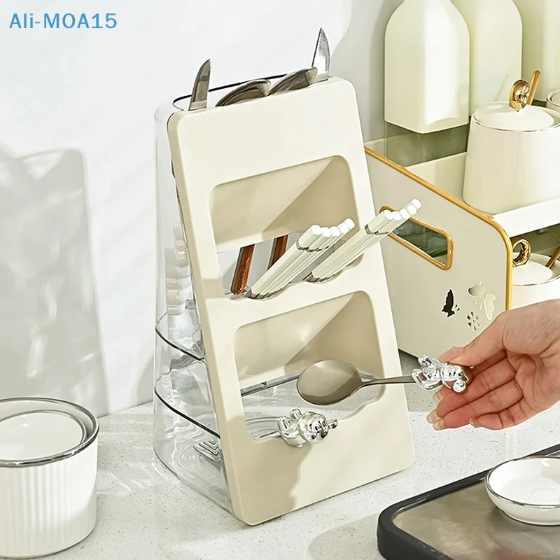 

Chopsticks Holder Kitchen Chopsticks Spoon Tableware Finishing Storage Bucket Household Draining Rack Storage Box
