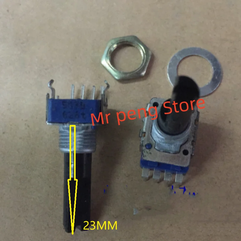 

2 шт., потенциометр для ALPS RK11, вертикальный B50K с центральной точкой, длина вала 23 мм, B503