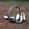 Fashion 316L Stainless Steel Viking Rattler Snake Ring Punk Cool Gothic Women Men Unisex Serpent Jewelry free shipping 6