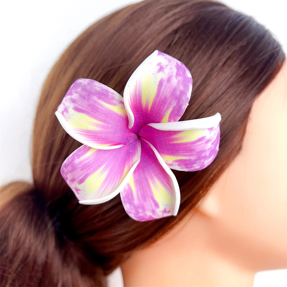 Hawaiano Fiore Clip Capelli Clip Fiore Artificiale Rosa Floreale - Foto 11