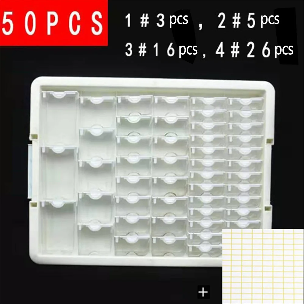 HUACAN Diamond Painting Mosaic Tool Accessories Plaid Jewelry Drill Containers For Diamond Embroidery Transparent Storage Box