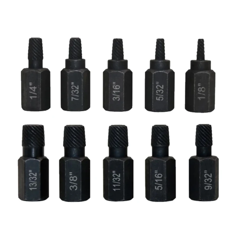 

10 Pcs Damaged Screw Extractor Drill Stripped Screw Extractor Remover Tool