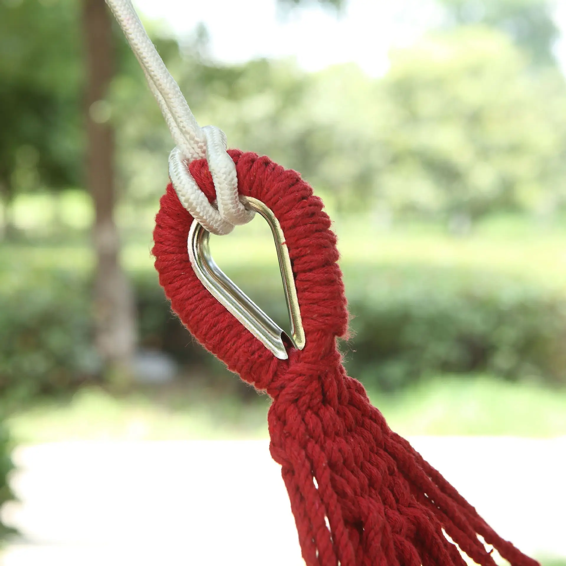 Amaca da campeggio all'ingrosso per esterni, da viaggio, in tela, con bastone pieghevole, singola/doppia, per appendere e riporre - immagine 4