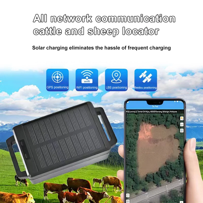 Tracking Software Long Standby 7800mah Waterproof Solar Collar Cow Cattle Smart Animal Gps Tracker with App Control