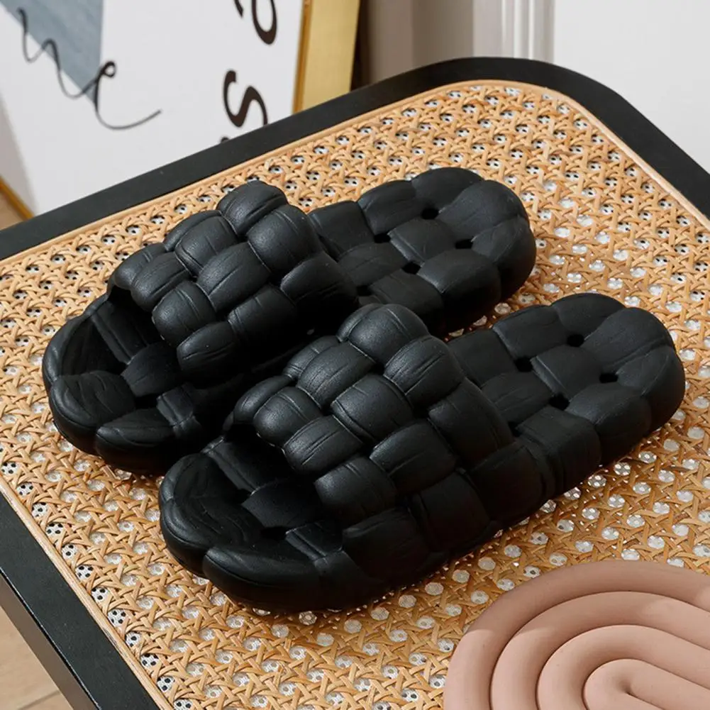 

1 Pair Shower Slippers Comfortable Adult Slippers Massage Hollow Out Drainage Bathroom Slippers