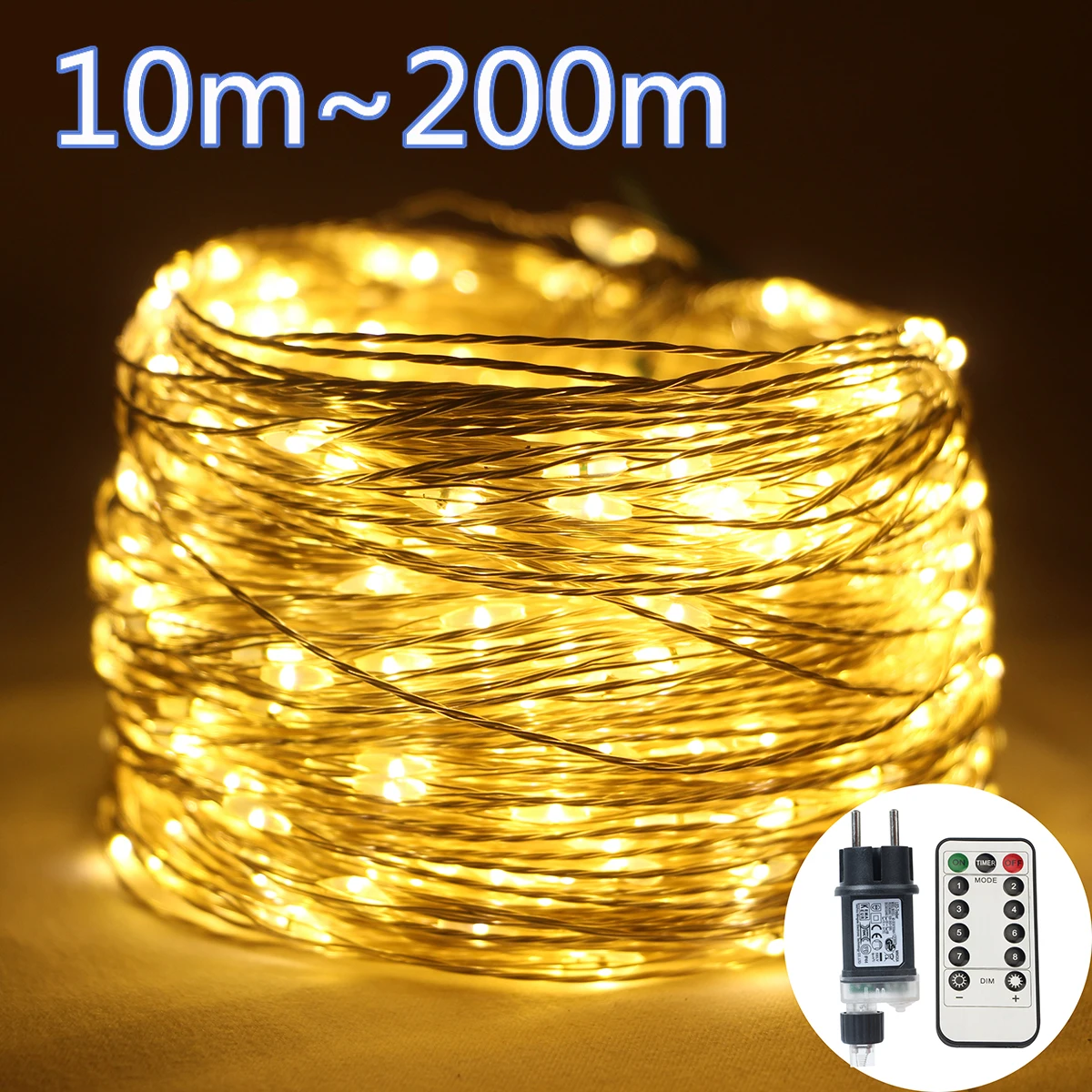 100M 200M LED Lichterketten Silber Draht Lichterkette Weihnachten Girlande Für Outdoor Straße Neujahr Baum Hochzeit party Dekoration