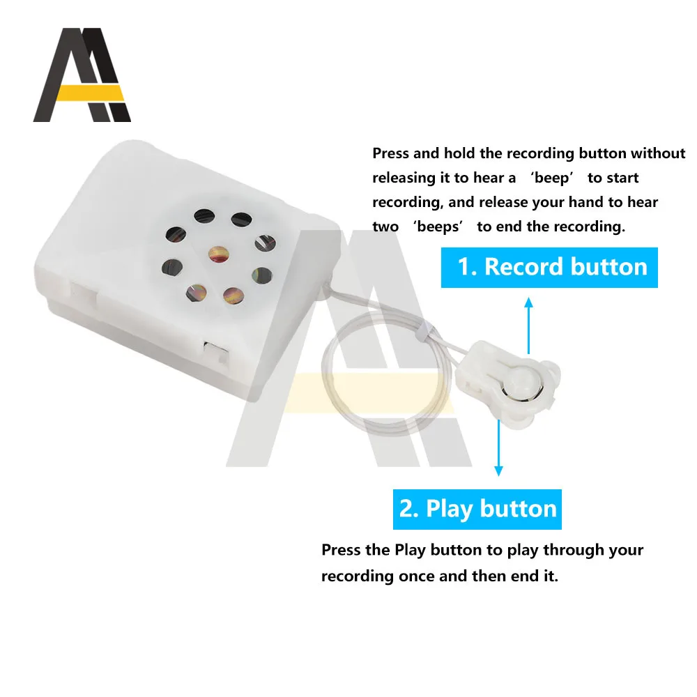 Stuffed Animal Sound Recorder 35 Seconds Button Sound Box Toys Recording Device Plush Toy Custom Messages Recorder Voice Box - 4