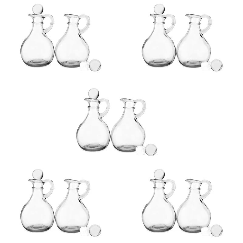 

Glass Oil And Vinegar Bottles (10 Piece Set) Round Glass Oil Dispenser Bottle With Stopper