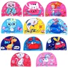 Elastic Fabric Cute Cartoon Swimming Cap for Children Long Hair Lovely Kids Protect Ears Swim Pool Hat for Boys Girls Swim Hat 2