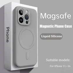 Luxury Magnetic Liquid Silicone Phone Case - Soft, Wireless Charging Compatible - iPhone 15 Plus (Titanium Gray)