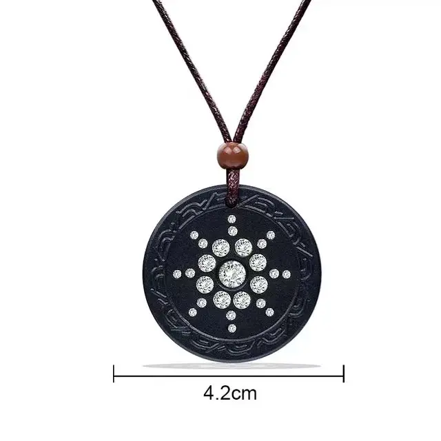 YEKBIOSCALAR Customized White Zircon Pendant Necklace for men And Women Unisex Round Pendant 2
