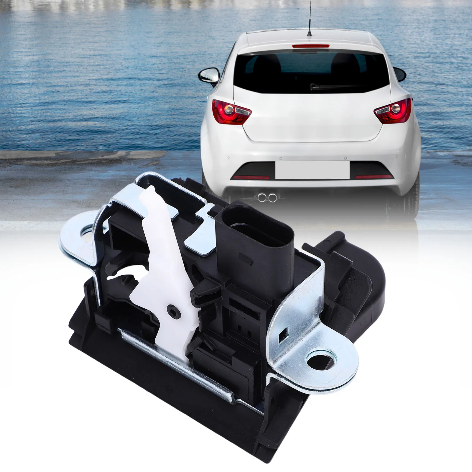 6J4827505D Trunk Lock Actuator 6J4827505D9B9 Tailgate Boot Lock  Actuator Replacement for Seat IV 2008-2017 6J4827505E9B9