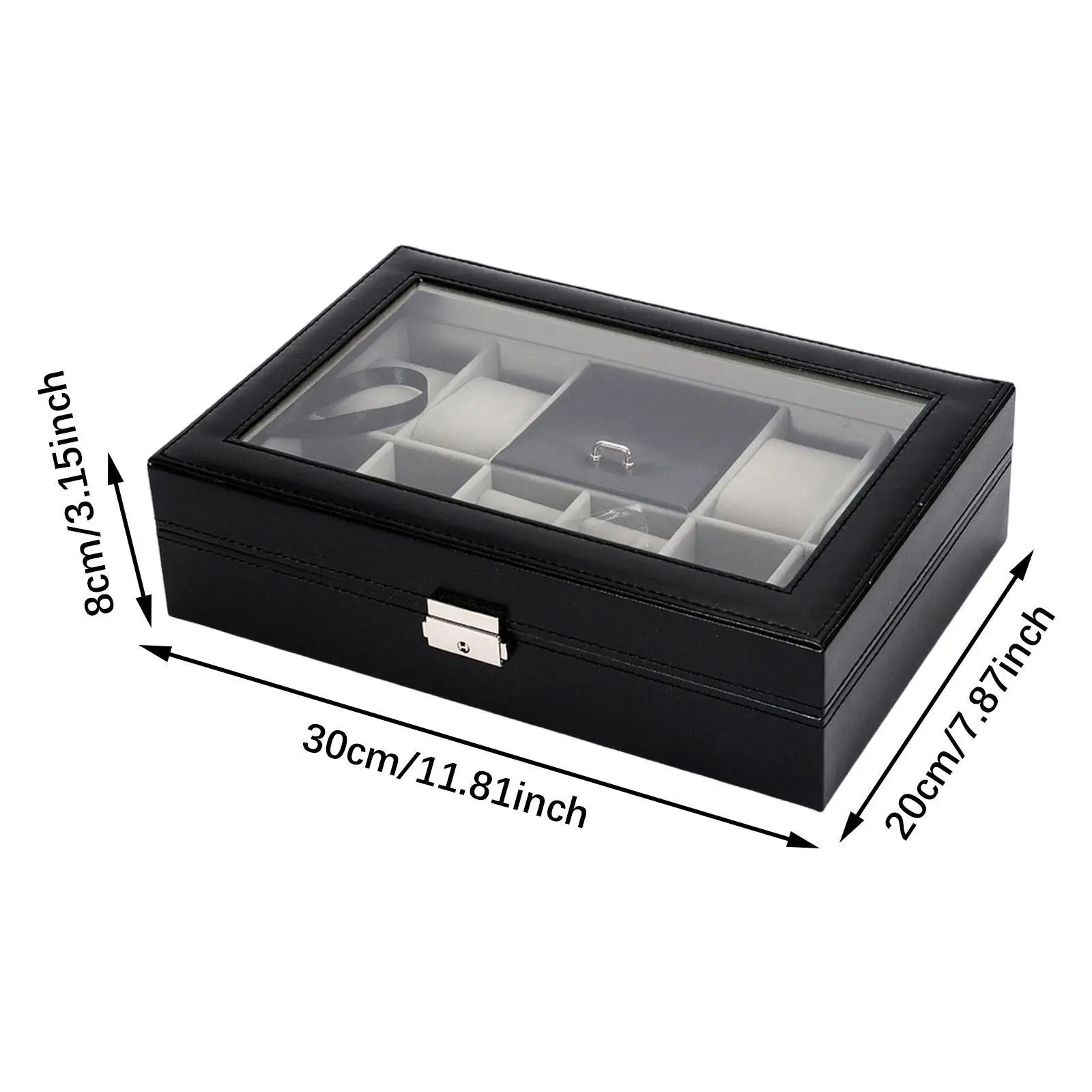 8 Slots Watch Box Collection Watch Holder Display Case Jewelry Box Gift