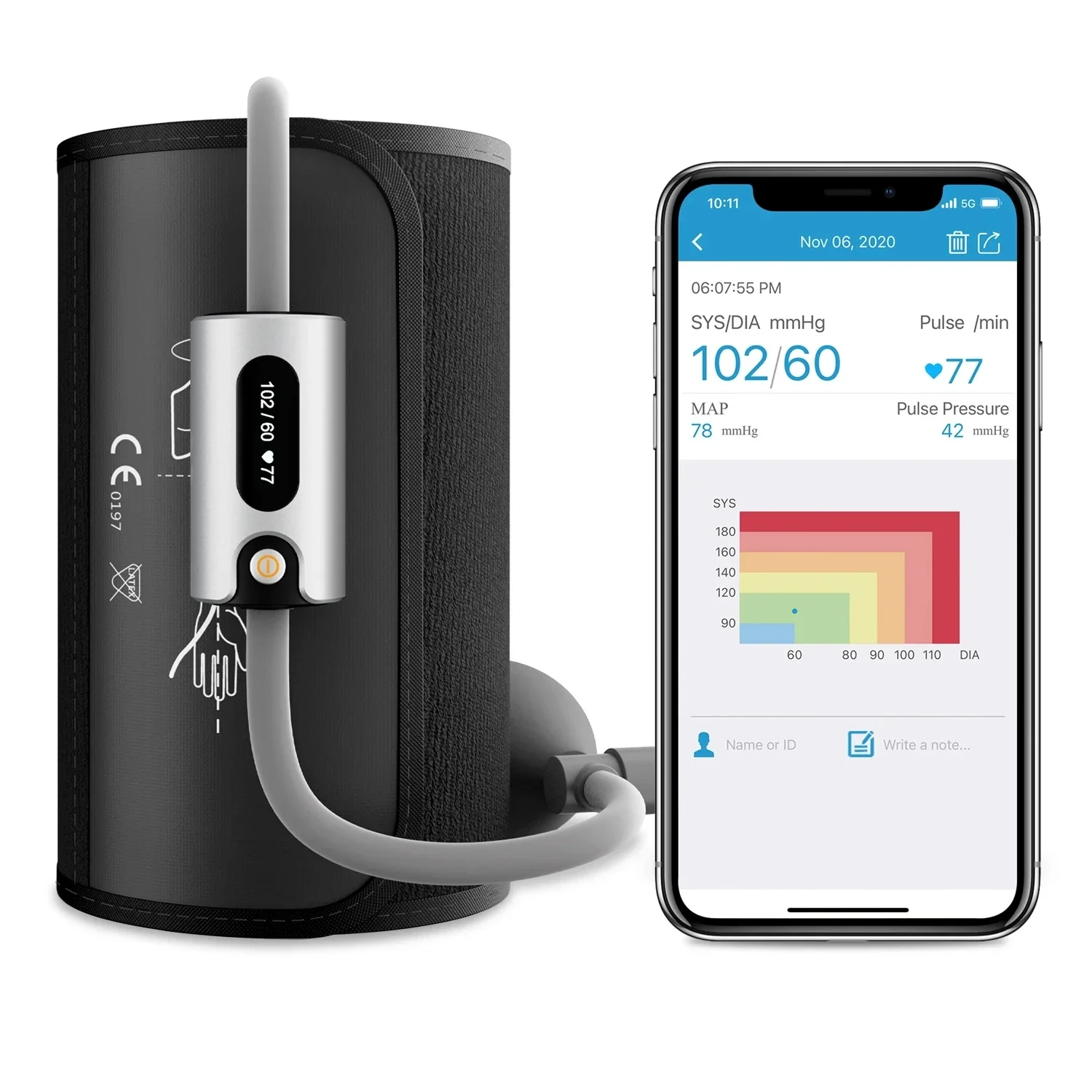 Bluetooth Portable Intelligent Blood Pressure Blood-oxygen Two-In-One Viatom BP1S Upper Arm Digital Rechargeable Sphygmomanometer