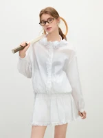 FSLE Outdoor Wear Ruffled Hooded Sun Protection Set for Women 2025 Summer New Arrival Coat Jacket Skirt Set 25FS12410+25FS12525