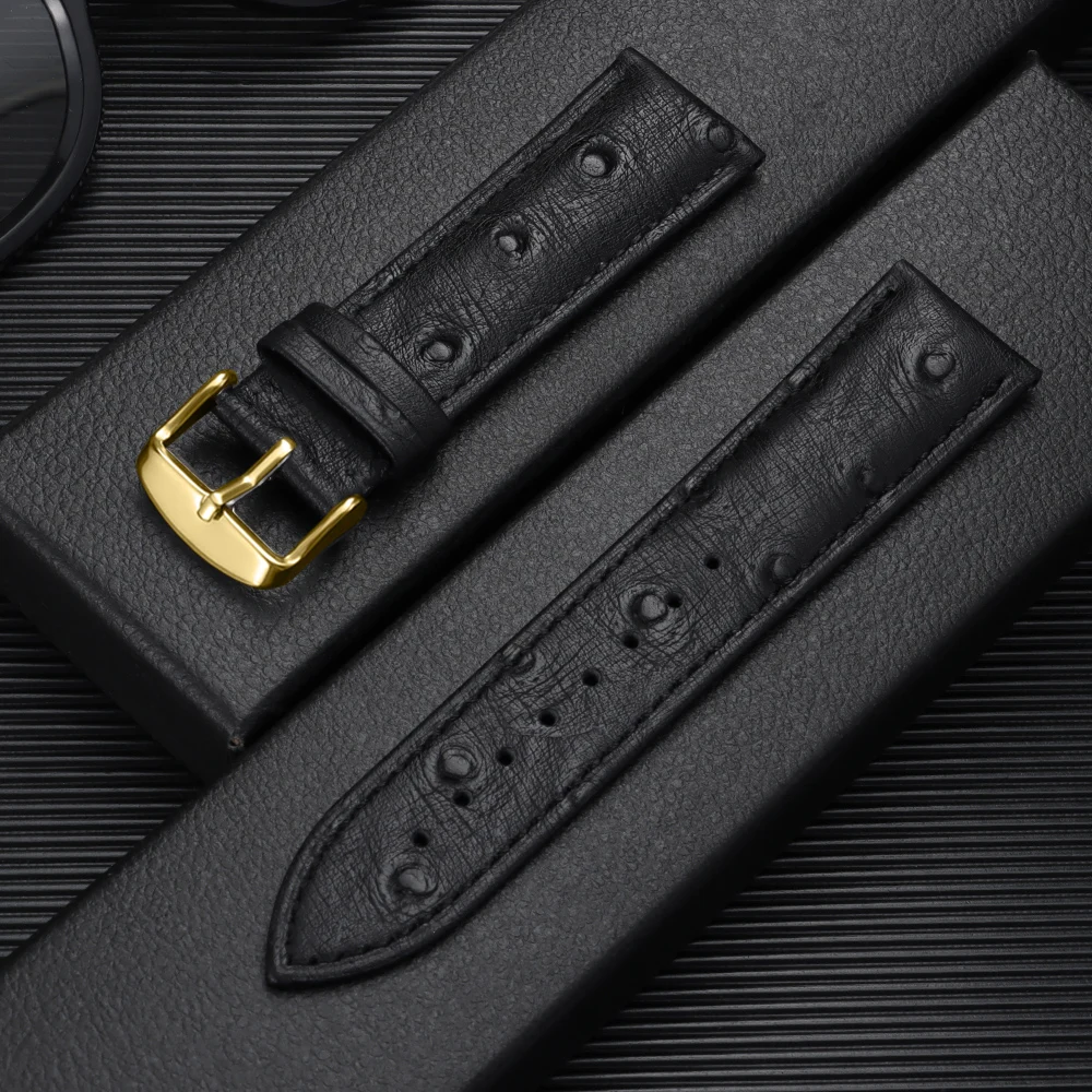 Premium Cowhide Leather Strap with Universal Butterfly Buckle