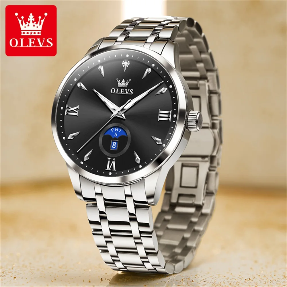 OLEVS 3646 Men's Watch Top Brand Fashion Luminous Business Quartz Man Wristwatch Week Calendar Simple Waterproof Watch For Men