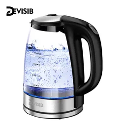 Stainless Steel Electric Tea Kettle with Wide Opening and Automatic Shut Off, 2L Capacity, 2200W Power - UK