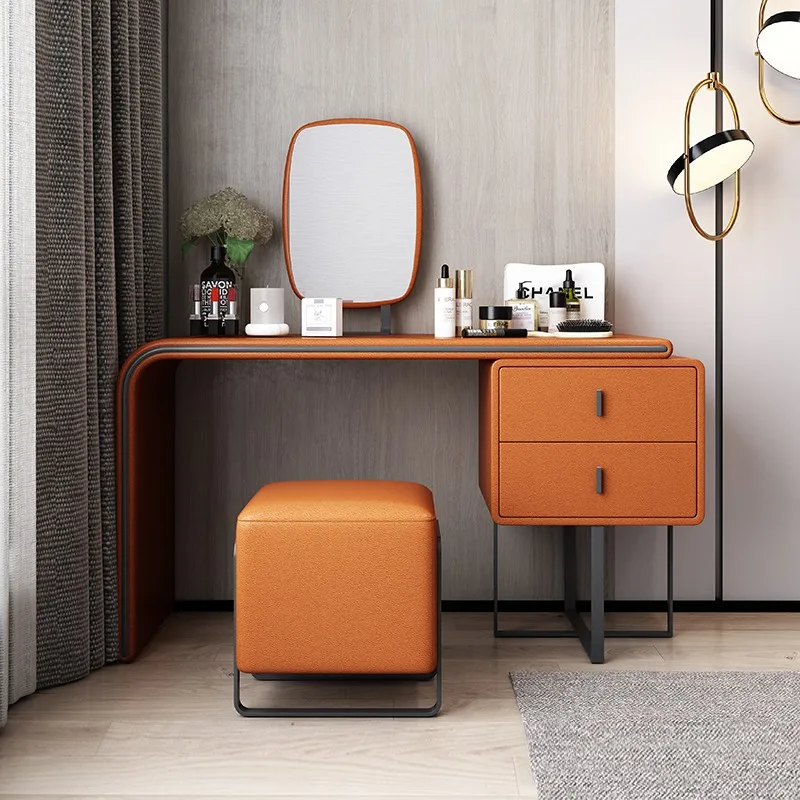 

Italian minimalist dressing table modern light luxury net red dressing table Nordic simple dressing table small house type
