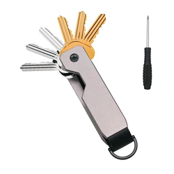 Sleek Metallic Key Organizer | Minimalist & Innovative Key Holder | Smart Compact Keychain (GRAY)