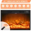 4 EVER WINNER Fireplace TV Stand with 23" Electric Fireplace, Sliding Barn Door, Farmhouse Fireplace Entertainment Center with 4