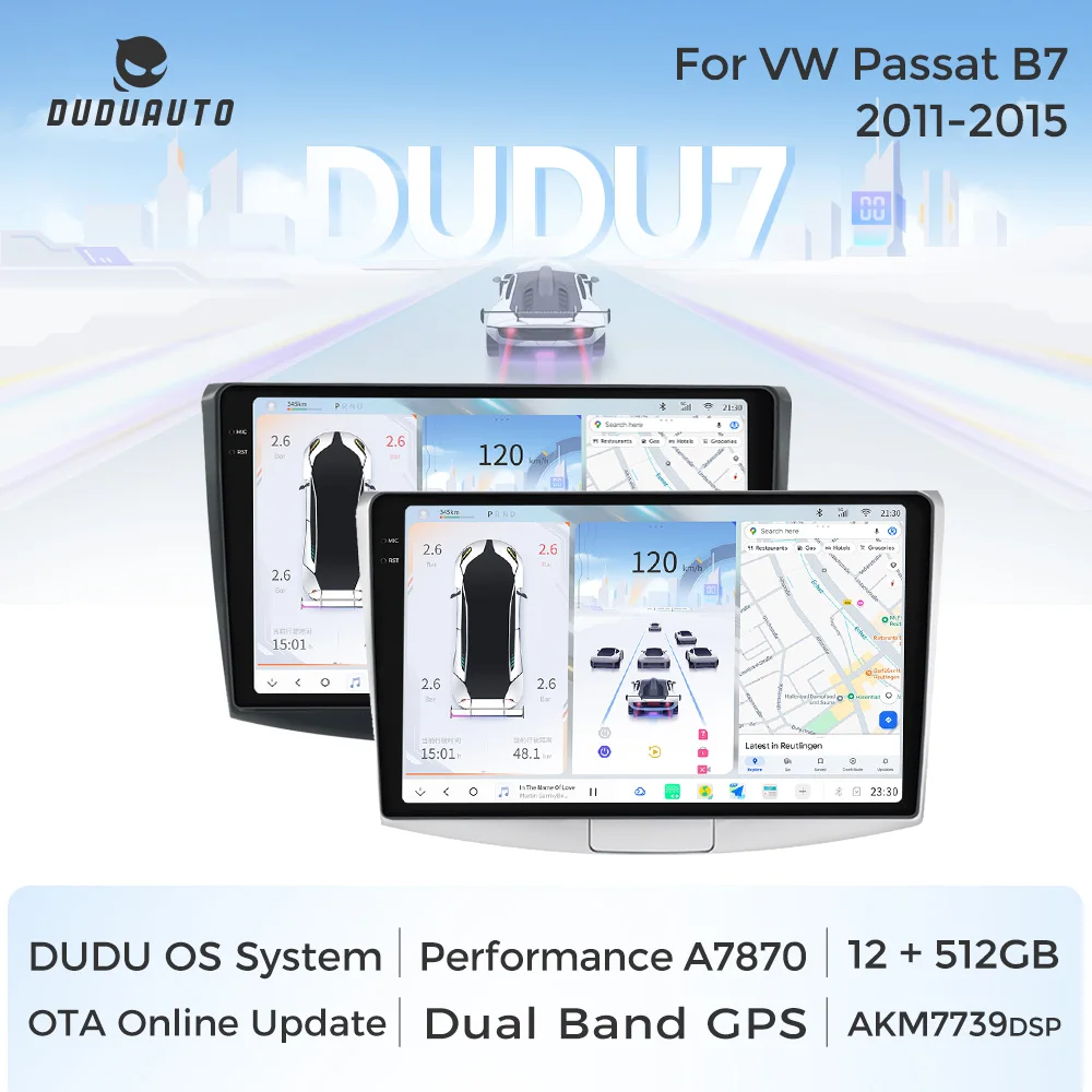 DUDUAUTO Android Auto Radio Für VW Volkswagen Passat B7 B6 CC 2010-2015 GPS Navigation BT WIFI DSP Carplay auto Multimedia Player
