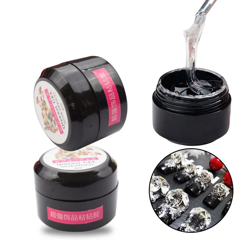 20ML Nail Art Rhinestone Glue Transparent DIY Sticky Lasting UV Gel Jewelry Stuck Drill Glue Decoration Tools Nail Art Accessory