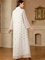 Eid Elegant Embroidery Muslim Dress for Women Ramadan Jalabiya Party Abaya Long Robe Morocco Dubai Kaftan Islam Vestidos Largos 3