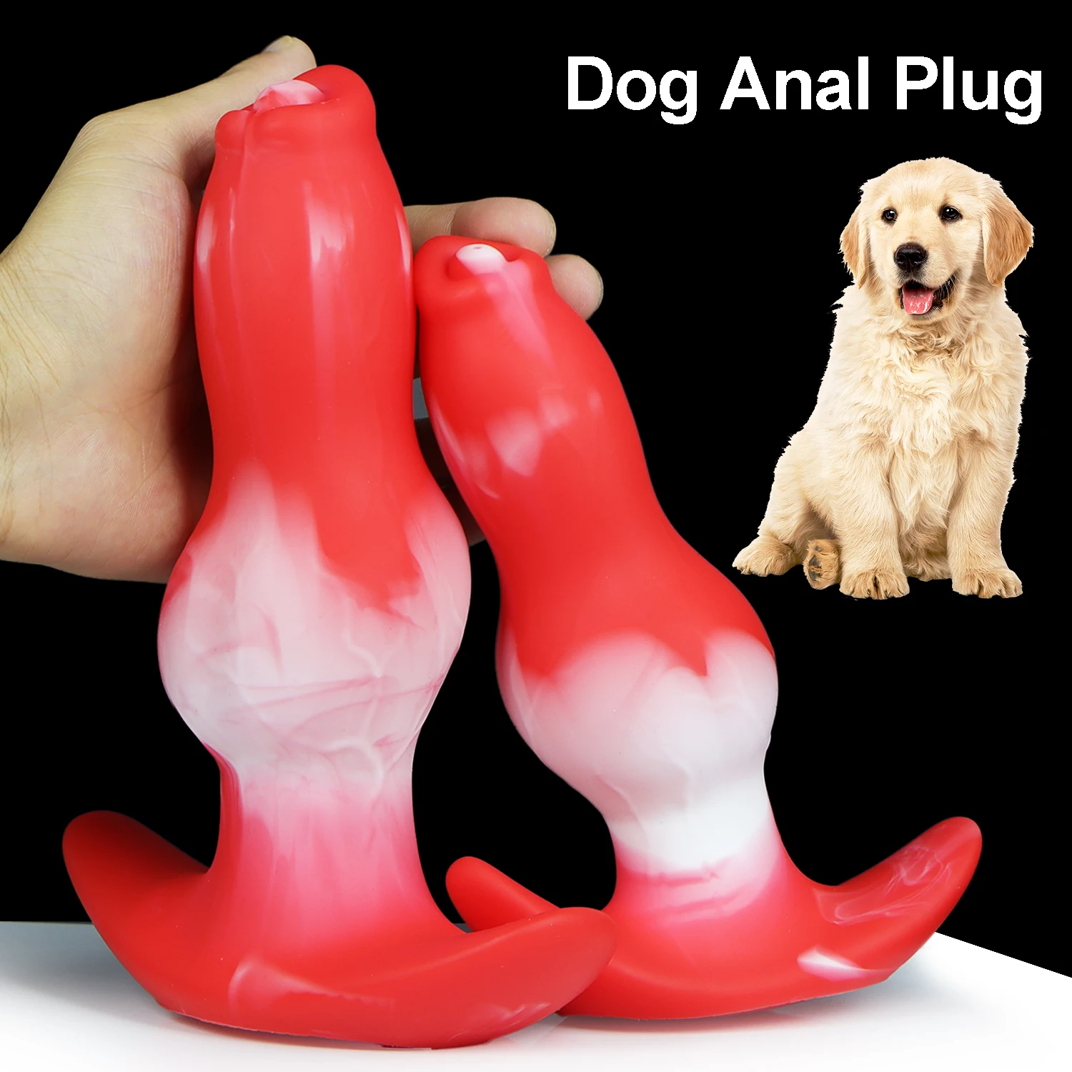 Realistische Hundedildos für Frauen Männer Analplug tragbar Butt Plug Sexspielzeug 18+ weiche Silikontiere Dildo Plug Prostata Massage 1