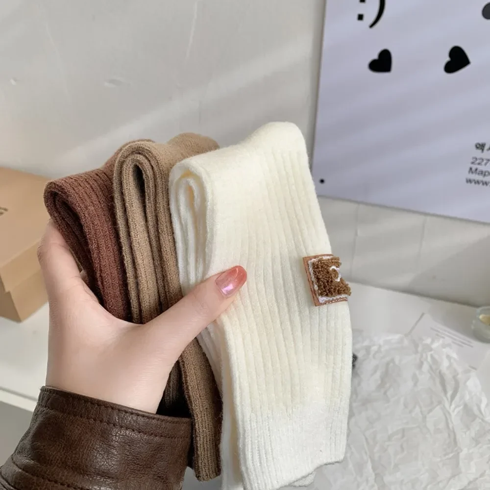 Snow Boot Socks Women Winter Knitted Mid-Tube Socks