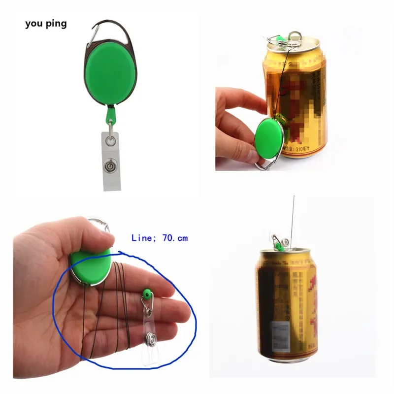 Retractable Badge Reel Zinc Alloy Plastic ID Lanyard Name Tag Card Badge Holder Reels Recoil Belt Key Ring Chain Clips