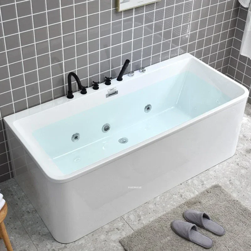 Modern Home Bathroom Supplies Massage Bathtub Detached Acrylic Adult Surf Jacuzzi Small Apartment Waterfall Bathtub with Faucet 5