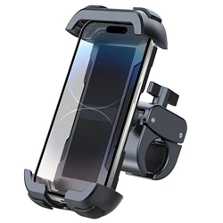 Universal Motorcycle & Bike Phone Mount Holder - Durable Handlebar Cell Phone Clamp (Black)