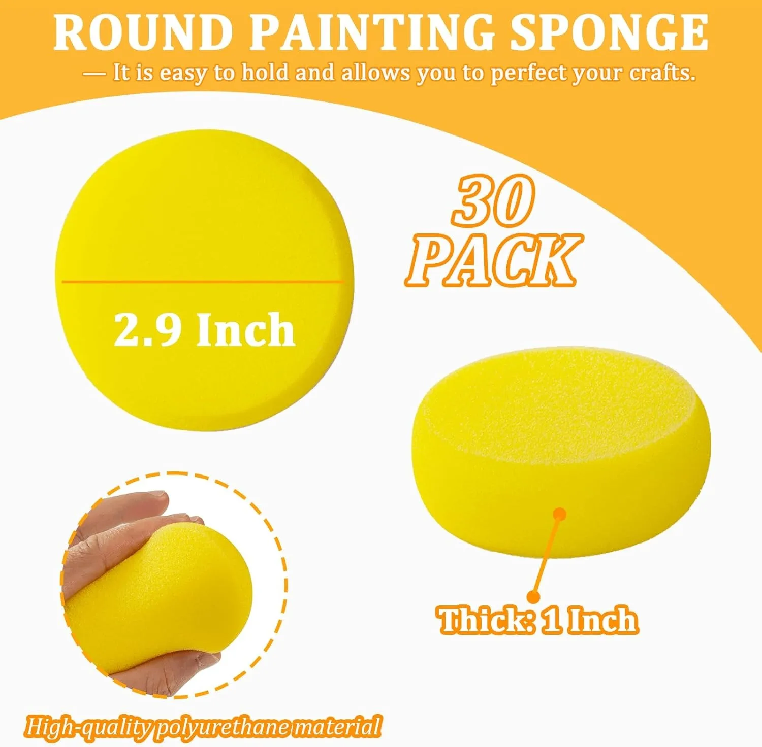 ponjas redondas de 5 uds, ponjas circular prácticas sintéticas, ponjas pequeñas, ponjas amarillas para pintar cerámica, limpieza, herramientas de cocina - AliExprs 15