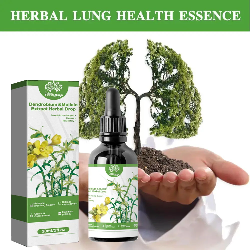 Dendrobium & Mullein Extract-Powerful Lung Support USA & Respiratory-Made Drops Cleanse In Herbal herbal lung support drops
