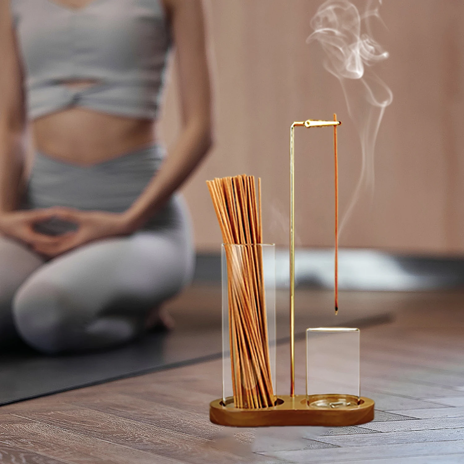 2-in-1 Anti-Ash Glass Incense Burner & Storage Organizer 5