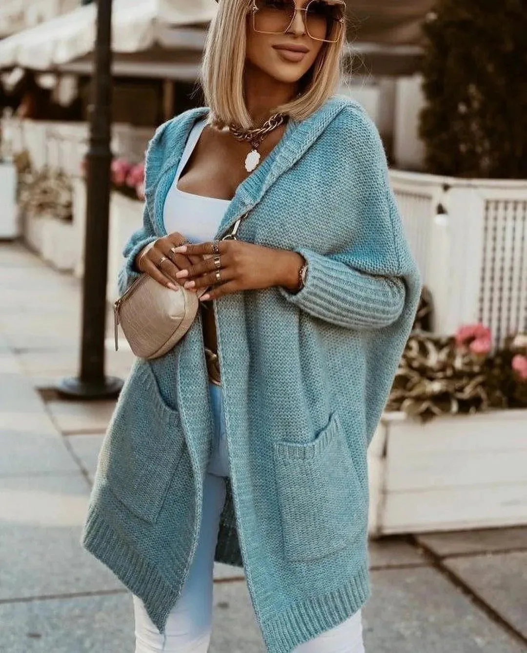 

Женская одежда, вязаный кардиган с капюшоном, винтажное однотонное длинное пальто, повседневный Топ, вязаный свитер, куртка для осени и зимы, Офисная Женская одежда