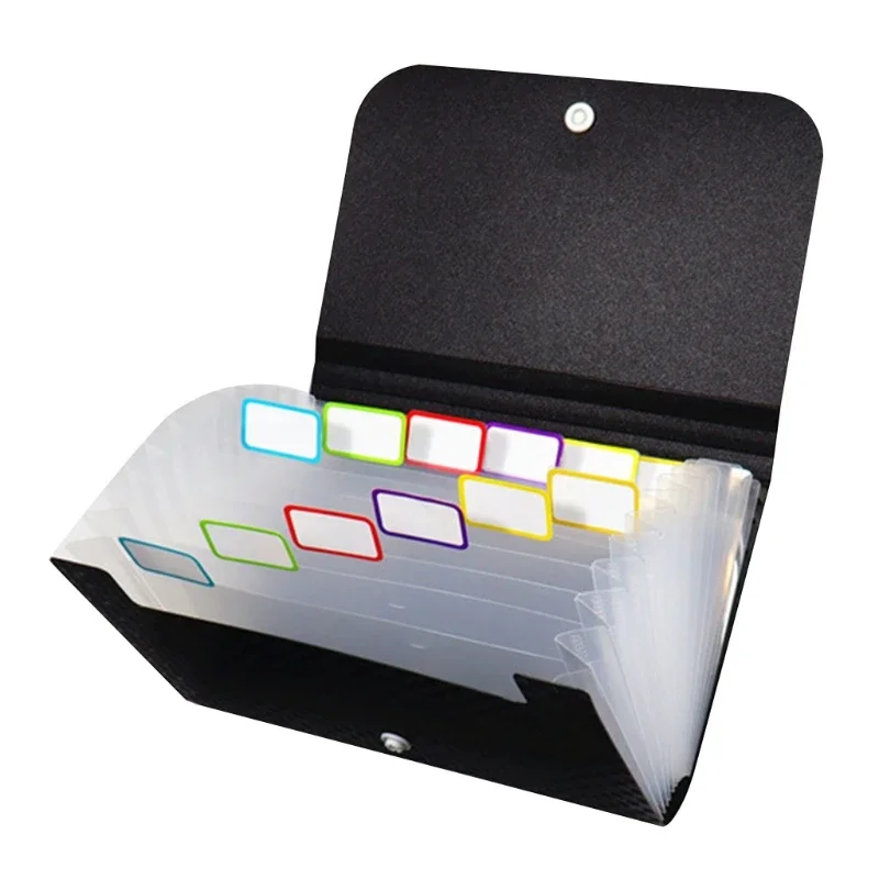 File Folder Small File Wallet Receipt Folder A6 Accordion Folder 7-layer 13-layer File Case Waterproof Self-adhesive Index Tabs